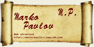 Marko Pavlov vizit kartica